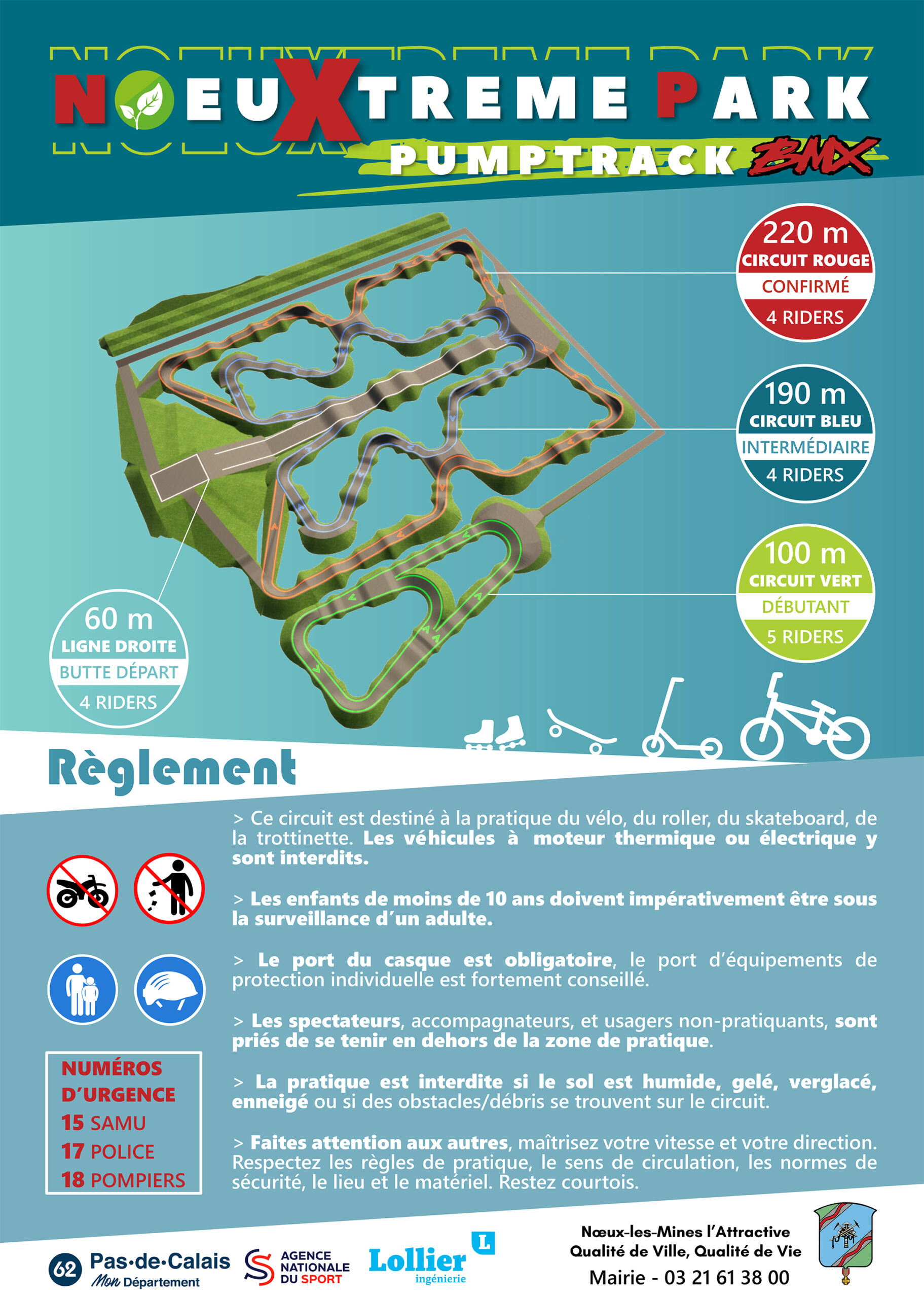 Affiche de Noeuxtrme Park avec le règlement